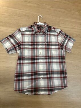 Kimes Ranch Short-Sleeve Plaid Button-Down Shirt - Red, White, Gray